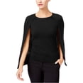 thumbnail image 2 of Kobi Womens Cape Knit Sweater, Negro, Grande Kobi Tejer, 2 of 2