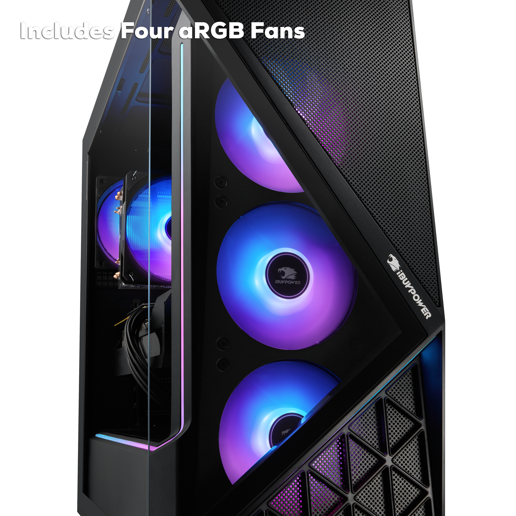 iBUYPOWER Slate Black Gaming PC Desktop Computer AMD Ryzen 7 8700F CPU, AMD Radeon RX 9060XT 8GB GPU, 32GB DDR5 RGB 5200MHz RAM, 2TB NVMe SSD, Windows 11 Home, Gamer Keyboard and Mouse - SBA7R96XT03