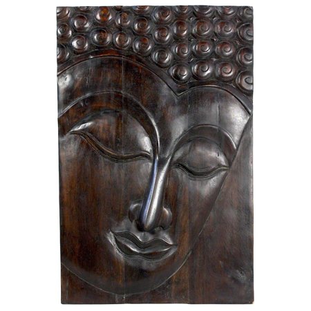 

Haussmann Handmade Wood Buddha Panel Serene 24 in x 36 H Mocha Oil