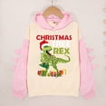 thumbnail image 2 of Rovga Football Sweatshirts For Boys Little Christmas Dinosaur Letter Hoodie Comfy Sweatshirt Cute Splice Hooded Kids Casual Tops Xmas Outfits Fashion Loose Fit Comfy Fall Winter Tops Pink 12-13 Years, 2 of 7