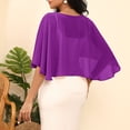 thumbnail image 3 of Lumtrix Women's Elegant Chiffon Shawl Wraps Shrug for Evening Dresses Wedding Guest Cape Bolero Cover-Up Scarf Purple One Size, 3 of 3