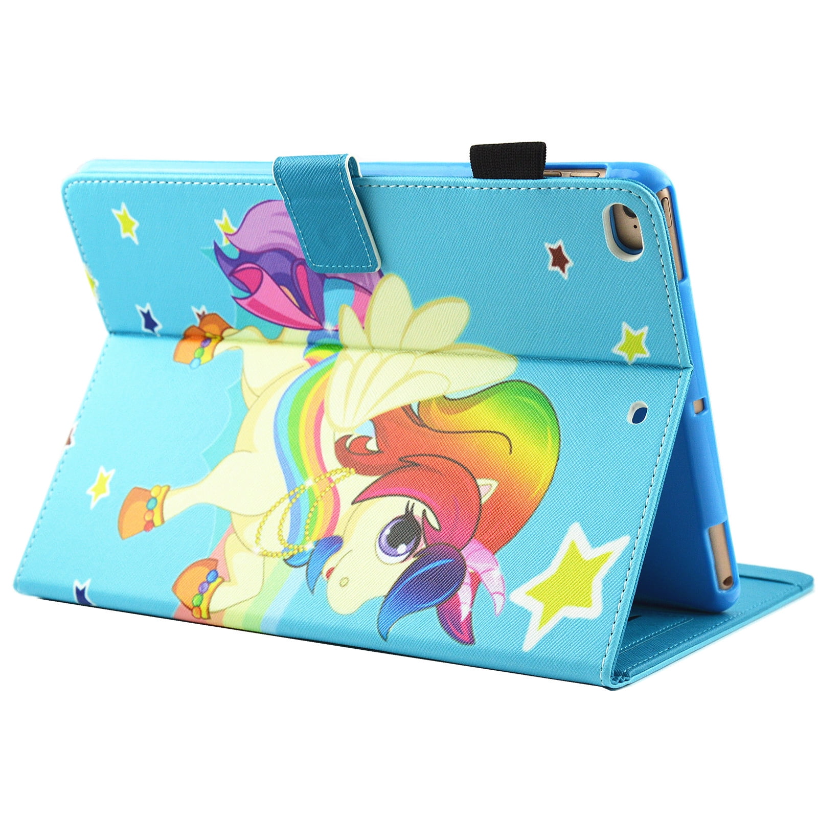 iPad Pro 10.5 Inch Case, Allytech PU Leather Slim Fit Kickstand Folio Flip Protective Auto Sleep Wake Smart Cover w/ Cards & Pencil Holder Shockproof Wallet Case for Apple iPad Pro 10.5",Unicorn Star