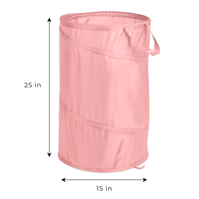 Mainstays Pop-Up Spiral Laundry Hamper, Pink photo 7