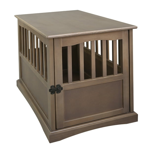 Dog carriers and enclosures create a cozy place for your pet at home or on the go. casual home medium wooden pet crate dog house end table night stand taupe gray
