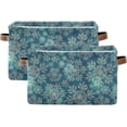 thumbnail image 2 of GZHJMY Storage Basket Christmas Snowflake Foldable Canvas Laundry Baskets Bin Waterproof Inner Layer with Sturdy Handles for Toy Nursery Blanket Clothes 1 Pack, 2 of 7