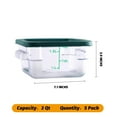 thumbnail image 3 of Hakka 2 Qt Commercial Grade Square Food Storage Containers with Lids,Polycarbonate,Clear - Case of 5, 3 of 3