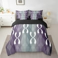 thumbnail image 2 of Erosebridal Geometric Pattern Bed in a Bag Full Size,Purple Black Wave Lines Bed Set,Gradient Stripes Bedding Full Size For Boys,Ultra Soft Room Decor Reversible,7 Pieces, 2 of 6