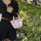thumbnail image 1 of Bolso de playa para mujer, bolso grande de playa con flores, bolso de mano Vintage para la playa, bolso de compras (rosa), 1 of 5