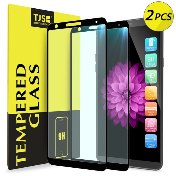 2 Pack Tjs For Lg Stylo 4 Full Screen Coverage Tempered Glass Case Friendly Screen Protector Bubble Free With Lifetime Replacement Warranty Not