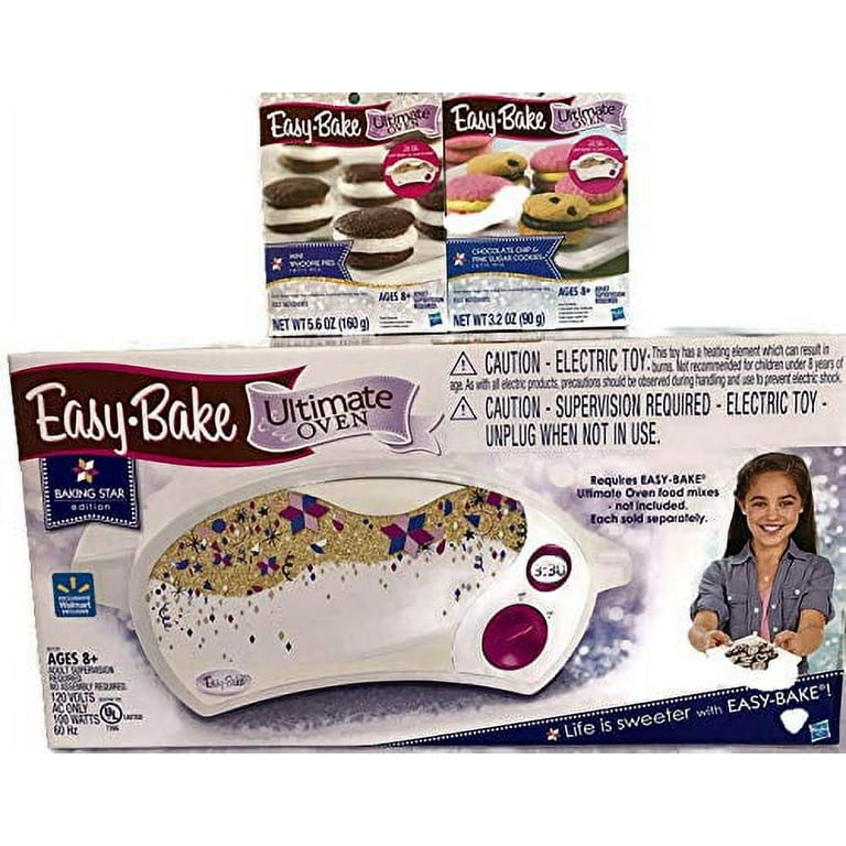 Easy Bake Oven Baking Star Edition + whoopie pies + Chocolate Chip and Pink  Sugar Cookie Refills Bundle (3 Items)