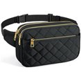thumbnail image 1 of Riñonera de moda para mujer y hombre, riñonera informal con rombos y varios bolsillos (negro) Tmvgtek Para Estrenar, 1 of 8