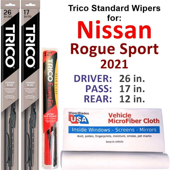 2021 Nissan Rogue Sport Wiper Blades (Set of 3) w/Rear Wiper