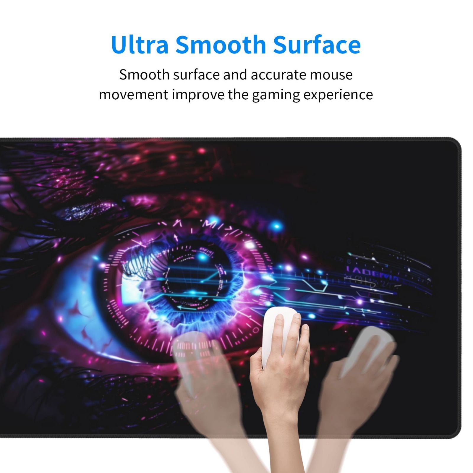 Rateoe v Print Mouse Pad - Extended Large Gaming Mousepad,Non-Slip Stitched Edge,16x29.5 Inch