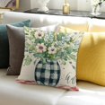 thumbnail image 3 of Creowell Home Decor Throw Pillow Cover Vase Flowers Watercolor 100% Linen 18x18in, 3 of 5