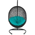 thumbnail image 4 of Afuera Living Outdoor Patio Rattan Swing Lounge Chair in Turquoise/Black, 4 of 6