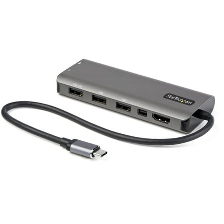 UPC: 0065030892025 | StarTech.com USB C Multiport Adapter – USB-C to HDMI or Mini DisplayPort 4K 60Hz  100W Power Delivery Pass-Through  4-Port 10Gbps USB Hub – USB Type-C Mini Dock – w/ 12  Attached Cable