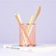 thumbnail image 2 of Uanit Simple Desktop Office Storage Wrought Iron Pen Holder Rose Gold Makeup Brush Pencil Round Pen Office Desk Supplies Organizer Holder Office & Stationery, 2 of 7