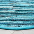 thumbnail image 3 of SAFAVIEH Rag Skylar Striped Cotton Area Rug, Turquoise/Multi, 6' x 6' Round, 3 of 8