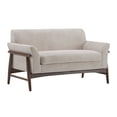 thumbnail image 3 of Flared Arm Loveseat Almond & Walnut Finish Modern Style, 3 of 8