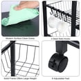 thumbnail image 3 of Vegetable Basket Storage Rack, 4 Tier Stackable Storage Basket with 360 Degree Wheels, Kitchen Baker Rack, Spice Rack Microwave Organizer Workstation, 3 of 8
