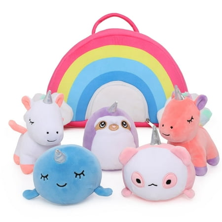 MorisMos 6-packs Unicorn Stuffed Animals Set Plush Toys