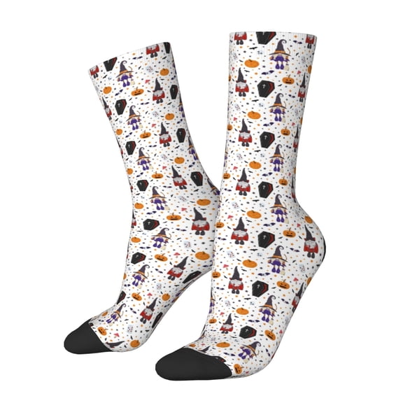 Vsdgher Halloween Gnome Crew Socks for Men & Women, Breathable Casual Athletic Ankle Socks