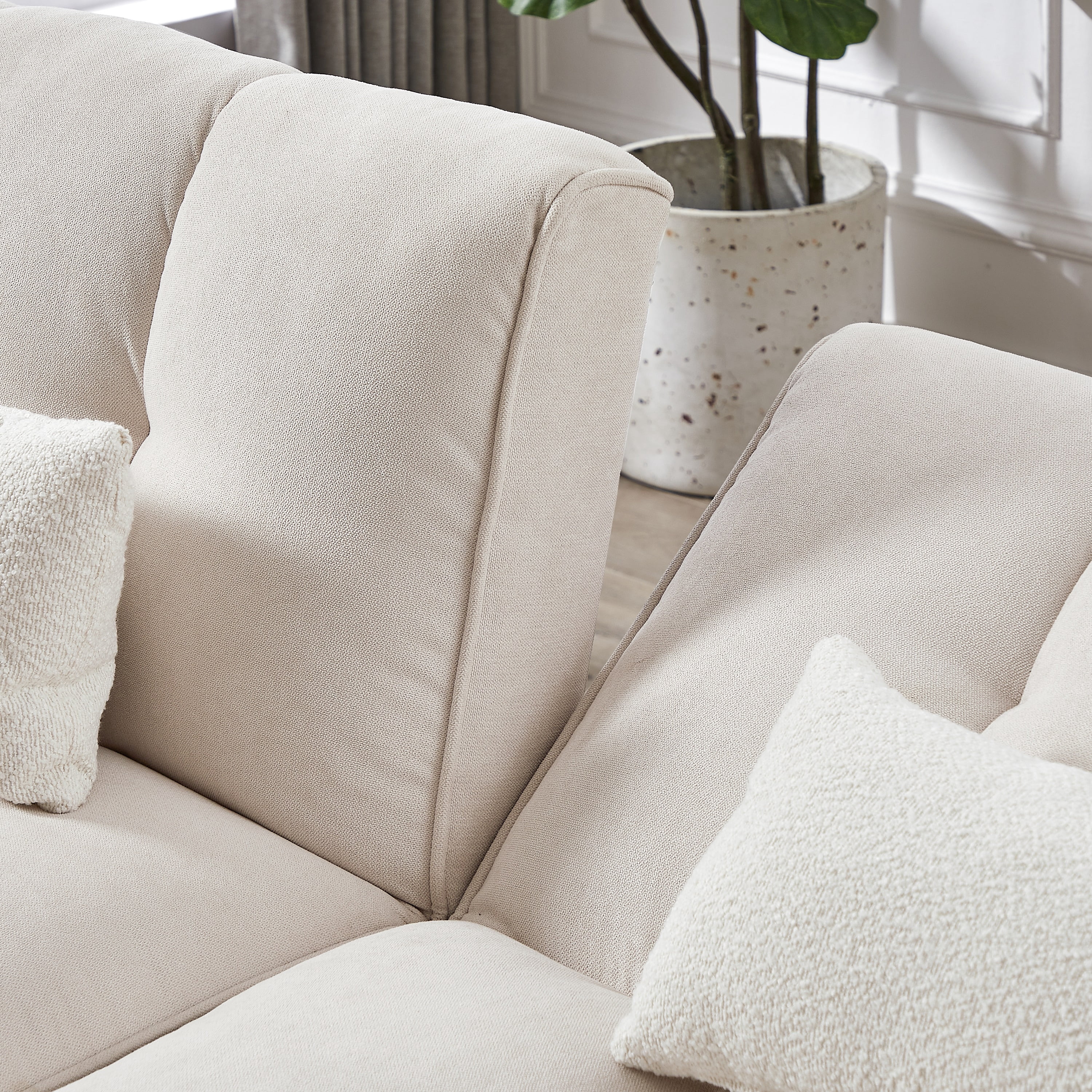 DEALTOPS Futon Convertible Sofa Bed, Upholstered Sleeper Sofa Couches Adjustable Back Loveseat for Living Room, Bedroom - Beige