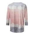 thumbnail image 5 of 2025 Clearance! 50% Off Clear! asdoklhq Juniors Plus Tops & T-Shirts,Women's Printed T-Shirt Mid-length 3/4 Sleeves Blouse Round Neck Casual Tops, 5 of 5