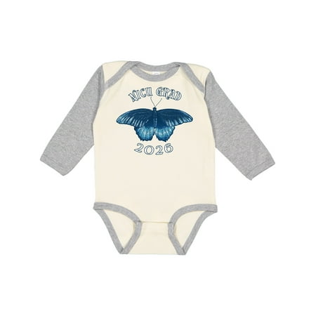

Inktastic NICU Grad 2026 with Blue Butterfly Gift Baby Boy or Baby Girl Long Sleeve Bodysuit