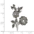 thumbnail image 2 of FB Jewels Sterling Silver Antiqued Marcasite & Acrylic Pearl Flowers Pin, 2 of 2