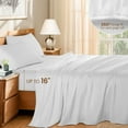 thumbnail image 6 of Baauye 100% Cotton Sheet Set, 1000 Thread Count Durable 4-Piece Bed Sheets with 16" Deep Pocket, Queen, White, 6 of 8