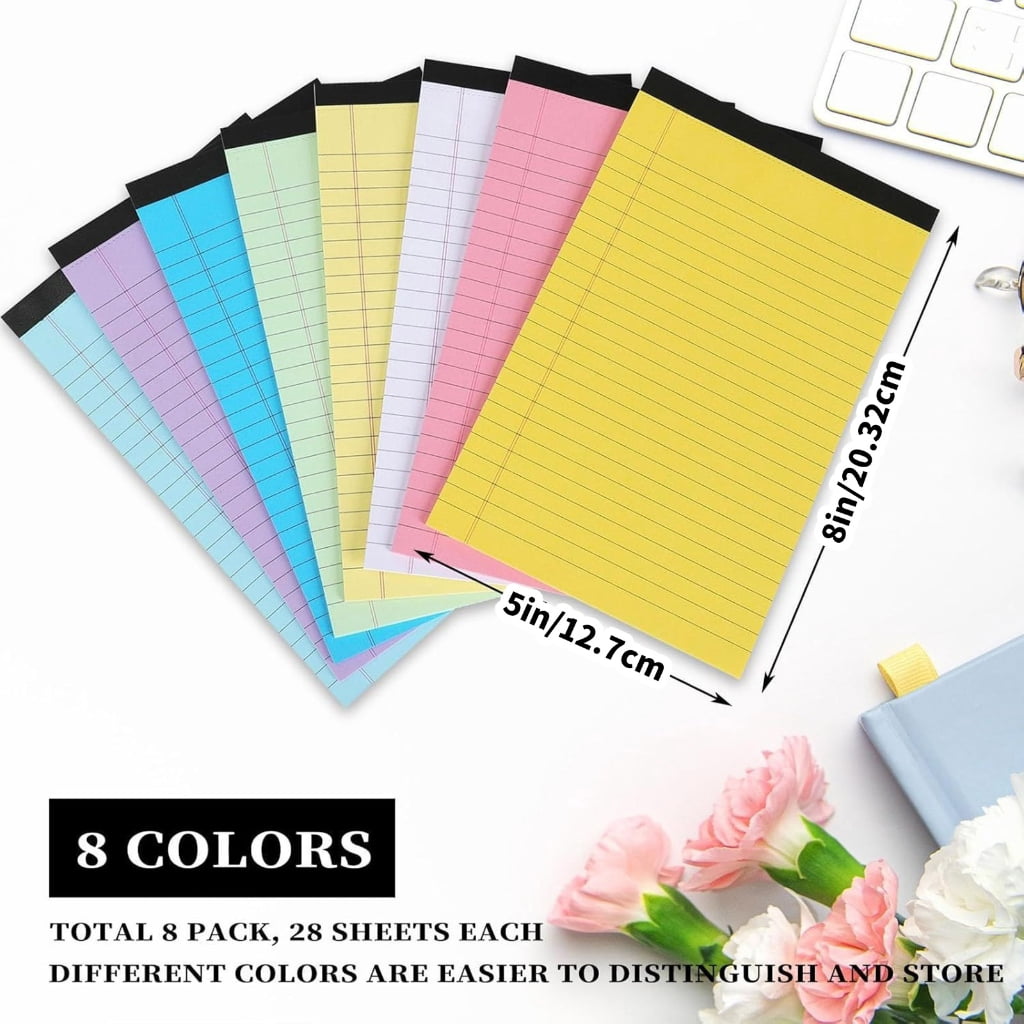 Jesscasday 8 Pcs Small Notepads Pocket Notebook Memo Pads Tear Offs Notepads Lined Paper Pad