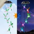 thumbnail image 3 of Solar Wind Chimes Outdoor Color Changing Lights, Gift for Women Mom Grandma Sister Best Gifts, Wind Chimes Unique Outdoor Garden Yard Decor (Green Hummingbird), 3 of 3