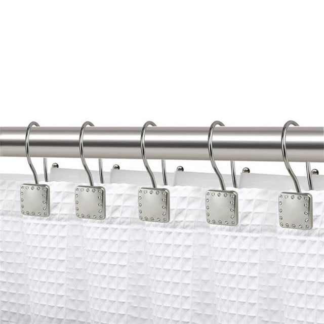 Utopia Alley HK20BN Résistant à la Rouille Double Douche Rideau Crochets Anneau pour Salle de Bains&44; Nickel Brossé - Lot de 12