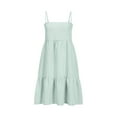 thumbnail image 4 of Penkiiy Women's Plaid A-Line Mini Dress with Side Pockets , Trendy Casual Sleeveless Dress with Adjustable Straps & Ruffle Details S Mint Green, 4 of 6
