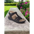 thumbnail image 2 of Sandalias confort con tacón corrido bajo y correa de fácil ajuste unicolor para mujer, 2 of 5