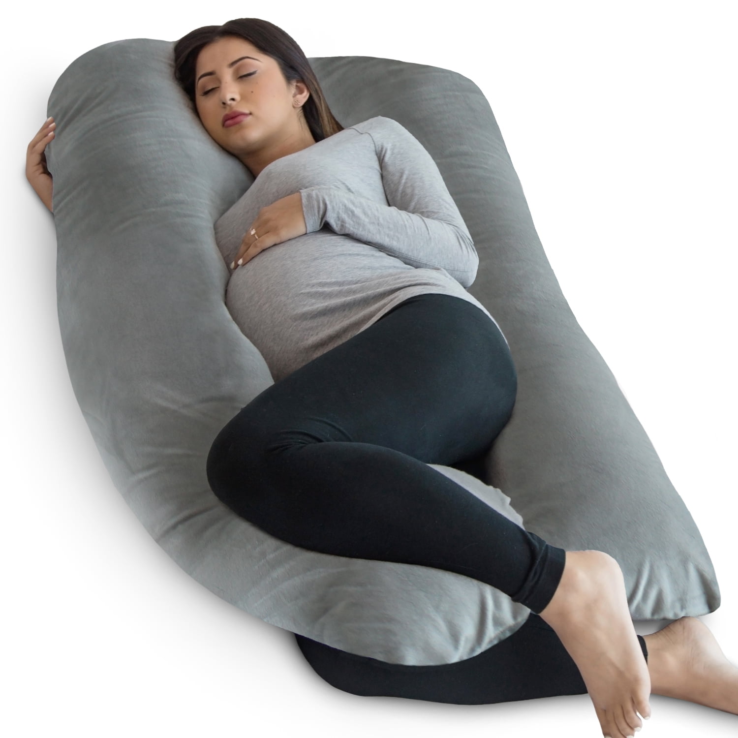 PharMeDoc Pregnancy Pillow with Velvet Cover - U Shaped Body Pillow ...
