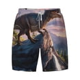 thumbnail image 4 of Lsque Mens Swim Trunks Sunset Cliff Dinosaur Pattern - Bathing Suit Compression Liner - Beach Swim Shorts Swimwear - (S-3XL) - Stretch Quick Dry -Medium, 4 of 9
