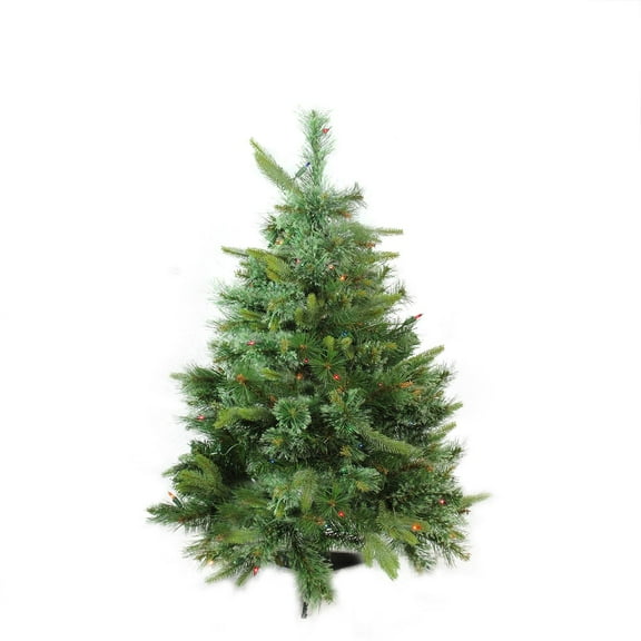3' x 29" Pre-Lit Cashmere Mixed Pine Full Artificial Christmas Tree - Multi Dura Lights