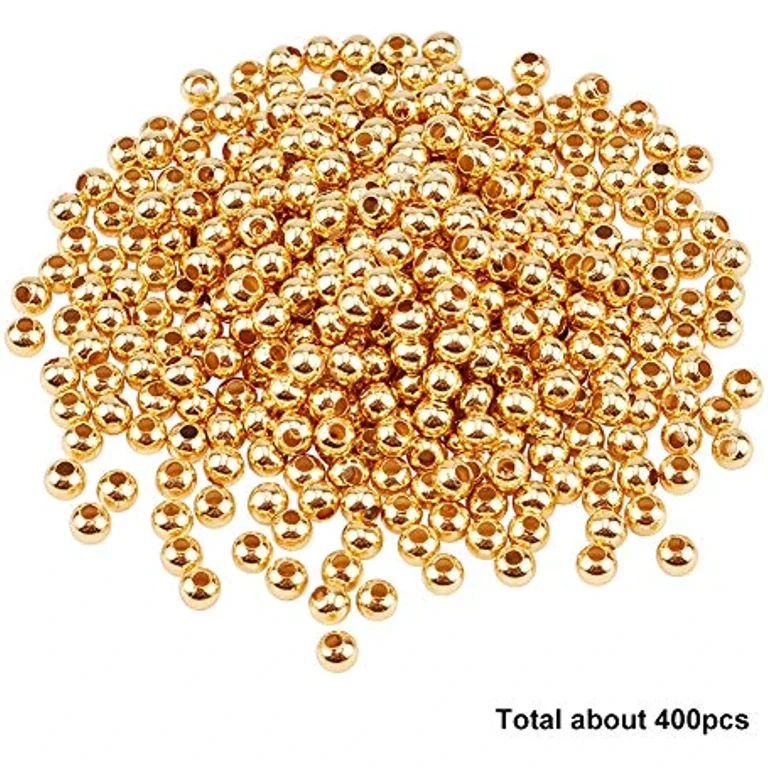 100 PCS 5mm Tiny Round Gold Spacer Beads Corrugated Tiny Round Rondelle  Spacers Beads Necklaces – the best products in the Joom Geek online store