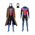 thumbnail image 2 of Disfraz de cosplay de Gambit, Anime X Dizfraz 97, mono largo cortavientos, abrigo, sombrero, conjuntos completos, ropa de carnaval de Halloween, disfraz, 2 of 4