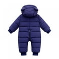 thumbnail image 4 of SYNPOS 0-12 Months Baby Boy Girl Winter Warm Ear Hooded Romper Jumpsuit Jacket Overcoat Thick Down Coat, 4 of 5
