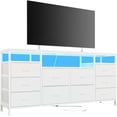 thumbnail image 4 of 63"W Dresser for Bedroom, 10 Drawer Dresser TV Stand for 65/70/75 Inch TV, Fabric Chest of Drawers with LED Lights & Power Outlets, Long Entertainment Center for Closet, Living Room, Entryway, 4 of 9