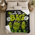 thumbnail image 5 of I'M Kind Of Big Dill Humorous Pickle, Playful Food Art Scene, Warm Flannel Blanket for Kitchen and Dining Room with Detailed Artwork, Food Lovers Birthday Gift, Playful Home Decor, 5 of 9