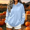 thumbnail image 2 of Hoodies Women Halloween Long Sleeve Sweatshirt Classic Print Zip Casual Tops With Pockets Fleece Lined, 2 of 5