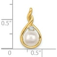 thumbnail image 2 of 14K Yellow Gold 7mm White Round Freshwater Cultured Pearl Aa Diamond Pendant (19 X 9) Made In United States xp246pl/aa, 2 of 5