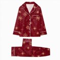 thumbnail image 5 of NOLDARES Family Christmas Pajamas Matching Sets Button Down Xmas Pjs Sets Holiday Sleepwear Long Sleeve Nightwear,A512-Wine, 5 of 6