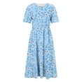 thumbnail image 6 of Women's Summer Casual Dresses Plus Size Round Neck Zipper Floral Print Dress, 6 of 7