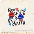 thumbnail image 4 of Inktastic 4th of July Red, White and Blue Sweetie Cupcakes and Stars Girls Toddler Dress, 4 of 5