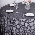 thumbnail image 5 of BalsaCircle 120" Black Embroidered Leaves Sequined Sheer Tulle Round Tablecloth Party Events Decorations Supplies, 5 of 8